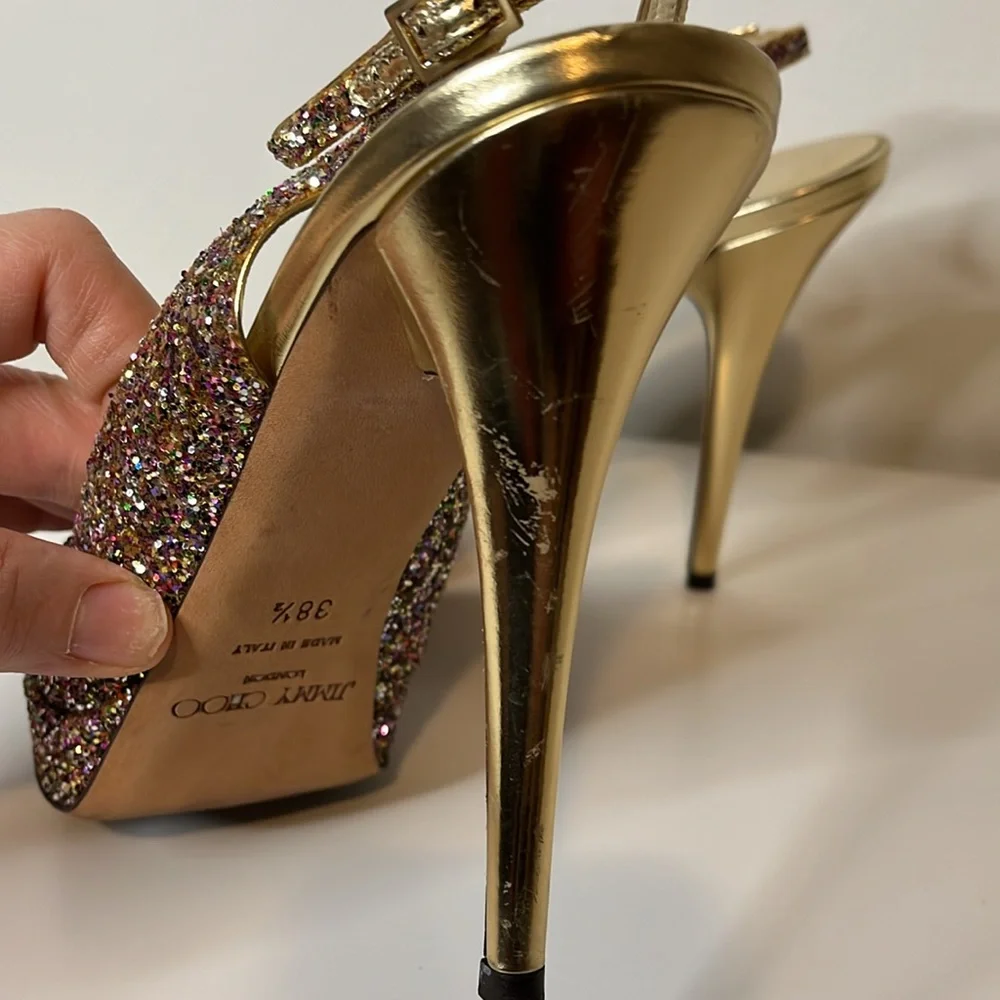 Jimmy Choo platform glitter stilettos‎ size 8.5